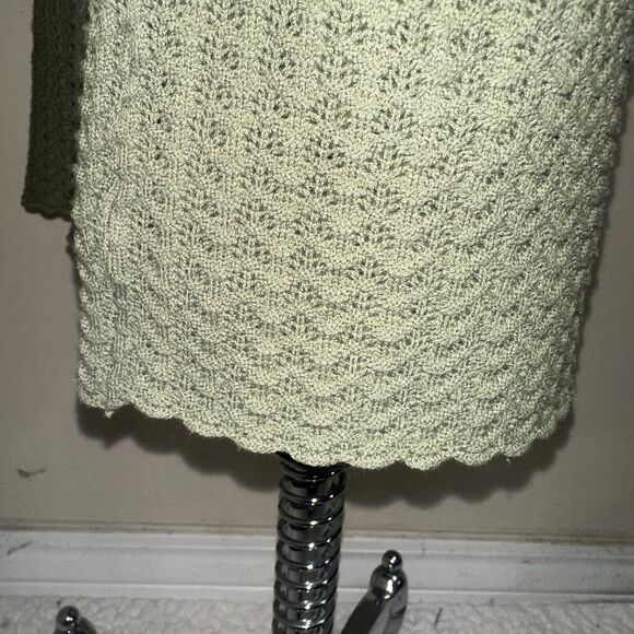 NWT Marled Reunited Olive Green Crochet Halter Top Skirt Set Size Medium NEW - Picture 7 of 11